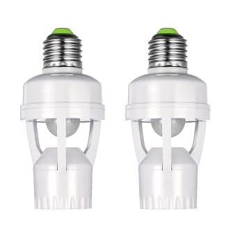 PIR Hareket Sensörlü 2 Parça E27 Lamba Tutucu Adaptörü İnsan Varlığı Dedektörü AC100-240V