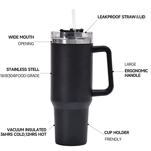 Xtkdaiui Tumbler With Handle 40 Oz And Straw Lid-Insulated Travel Coffee Mug-For Cup Accessories For Hot And Cold Beverages,Juice, Water Tumbler Suits Home, Office Or Car,Orange #TOP3