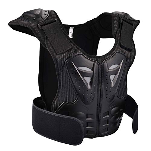 OHMOTOR Kid Body Armor Armour Jacket Children Chest Back Spine Protector Vest(Black, M) - Thumbnail 3