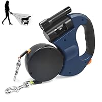 Doppelte Einziehbare Hundeleine für 2 Hunde mit Licht, 3m, Bequemer Griff und Ausziehbar