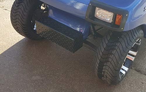 Compatible with Club Car DS Golf Cart Diamond Plate Black Alum Front Bumper Cover 1981 and up