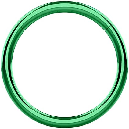 Curved Barbells 10MM - 14G(1.6MM) Green Anodised Grade 23 Solid Titanium Segment Rings.