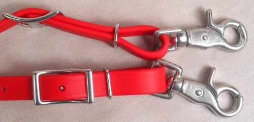 Big Black Horse Roping Style Beta 3/4" Reins - Red - 2 Snaps