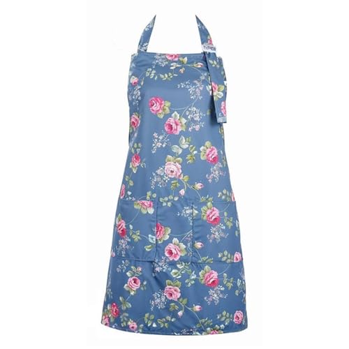 Ceeyoll Grembiule Cucina Donna, Grembiule Floreale Da Cucina E Da Forno Grembiuli Floreali Per Ragazza, Grembiuli Da Cucina Per Uomo E Donna, Adatto Per Cucinare, Lavori Domestici. (Blu scuro)