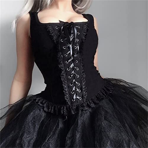 Gothic Crop Tank Tops for Women Y2k Camisole Goth3