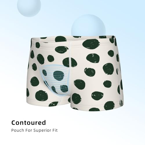 Boys' Cotton Boxer Brief Soft Underwear-Abstract Green Polka Dot4
