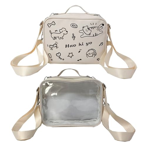 Sac d'école pour étudiant joli sac à dos chat preppy transparent et sac à bandoulière femme