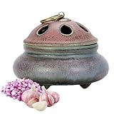 Vnook Keramik-Knoblauchtopf mit Deckel, hohles Bauernhaus-Vorratsglas...