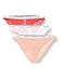 Produktbild Calvin Klein Damen 3PK Unterwsche im Bikini-Stil, Strohfeld/Washedscarlet/Frost, 32