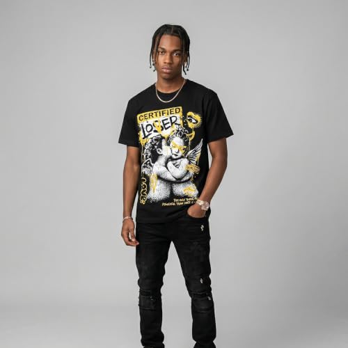 Image of DopeSkill Graphic Tee Streetwear Hip Hop Hypebeast Street Style Crew Neck Unisex T-Shirt Sneaker Colour Matching Shirts Angel