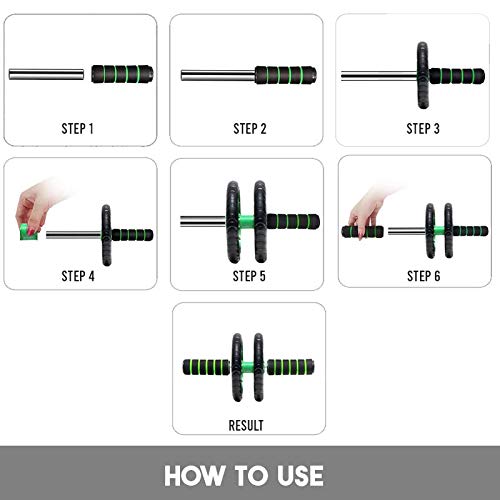 Image of MCP Ab Roller /Abs Carver with Thick Knee Pad for Abdominal Workout Fitness Exercise Equipment (2 Wheel)