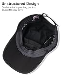 GADIEMKENSD Sportowe lekkie i oddychające czapki bejsbolowe - Folding style,Black