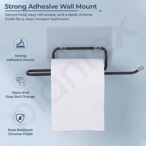Image of Plantex Toilet Paper Holder for Bathroom /GI Steel Toilet Paper Roll Holder with Minor Surface Marks from Transit, Fully Quality Checked /Self Adhesive Tissue Paper Holder - Pack of 2 (Black)