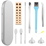 11 Pcs Empty Capsule Filling Machine Kit for Size #000 to #5 - Includes Filler Tray, Lab Short Stem Funnels, Tweezers&Tiny Spoons | Home Lab Supplies