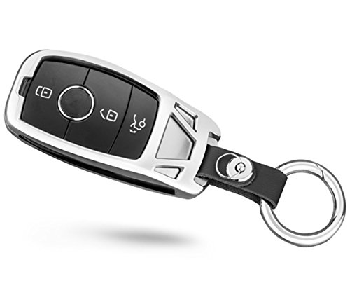 Llavero de coche para Mercedes-Benz E200L E300L E320L funda mando aleación plata