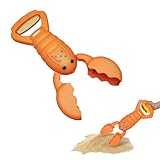 alldoro 63172 Sand Snapper Ecofriendly - Diseño de cangrejo draga con una mano hecho de plástico, paja de trigo – 34 cm Naranja