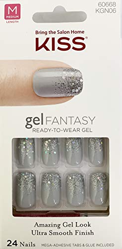 Kiss Nails GEL FANTASY- Medium Design Nails w/Adhesive Tabs & Glue (KGN06-TO THE MAX)