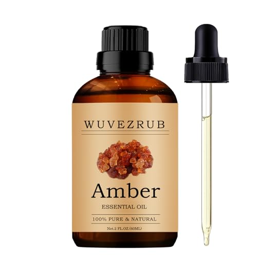 Wuvezrub Amber Essential Oils 60ML Pure Amber Essential Oil for Aromatherapy Diffuser - 2 Fl Oz
