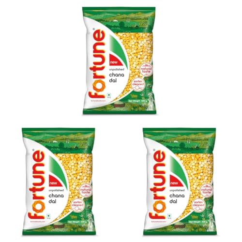 Image of FORTUNE Chana Dal, 500 Gm, Unpolished And Sortex Cleaned (Pack of 3)