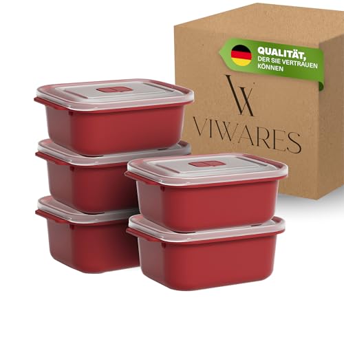 Viwares Lunchbox 500 ml – 5-teiliges Set kompakter Frischhaltedosen, BPA-frei & mikrowellengeeignet, auslaufsicher, stapelbar, ideal für Snacks, Kindergarten, Schule & unterwegs