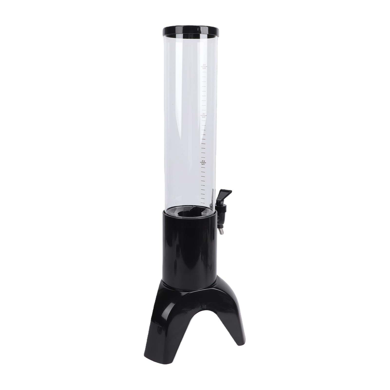 Ejoyous Tour de Boissons Distributeur de Tour de Mimosa en Plastique 1,5 L avec Tube à Glace Serveur de Boissons de Table pour Fêtes Pubs Restaurants Noir pour Service de Jus de Cocktail