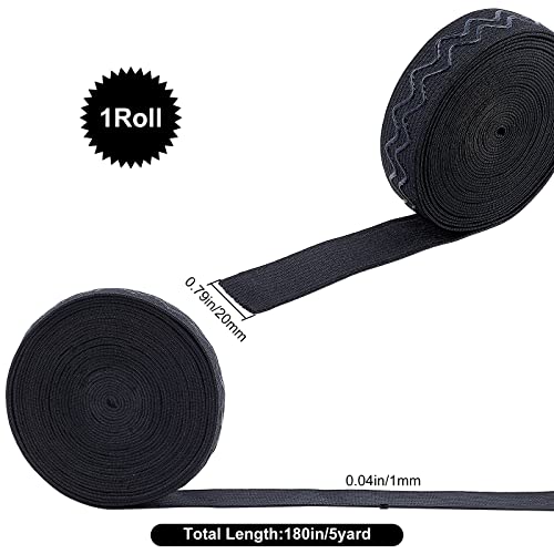 Miniatura 2 de Gorgecraft 5 Yarda 20 Mm Ancho Antideslizante Cinta Elástica Onda Silicona Elástica Banda De Agarre Gomas Elásticas Cinturón Elástico Para Bricolaje Ropa Costura Manualidades Deportes, Negro