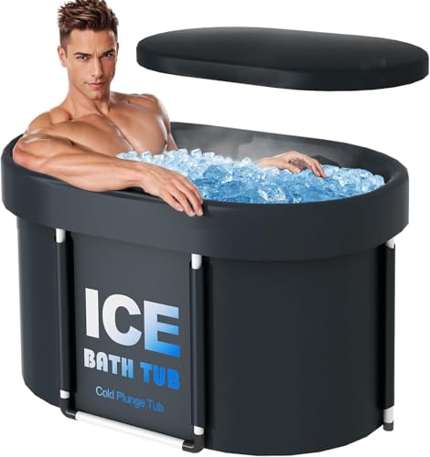 Eisbadwanne für Erwachsene, Eiswanne mit Deckel für Sportler, Badewanne für kalte Therapie...