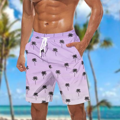 Summer Plus Size Shorts Mens Classic Tropical Hawaiian Shorts Loose Fitting Palm Tree Board Shorts Beach Swim Trunks3