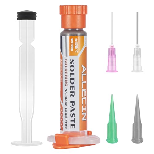 ALLECIN Pasta de Soldadura Sn64,7 Bi35 Ag0,3 179°C Sin Plomo Pasta Soldar Estaño 20 Gramos 179 Grados Media Temperatura Solder Paste para PCB BGA SMT (20g)