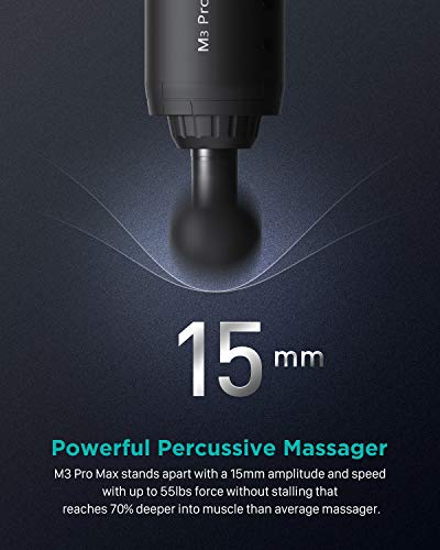 Image of opove Massage Gun for Athletes Deep Tissue Professional Percussion Fascia Massager for Soreness Relief, 15mm Amplitude Powerful Muscle Massager in Gym Workout, M3 Pro Max, Black