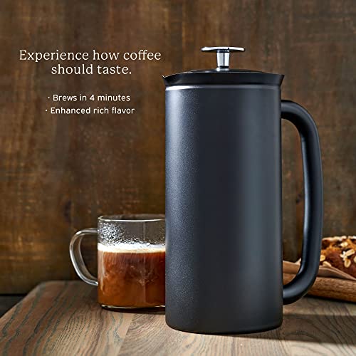 Espro P7 French Press - Double Walled Stainless Steel Insulated Coffee And Tea Maker + Tea Micro-Filter, 18 Ounce, Matte Black #TOP2
