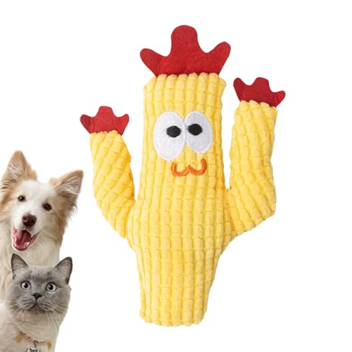 Fonney ネコ用噛むおもちゃ | 子猫用インタラクティブおもちゃ,インタラクティブなぬいぐるみサボテン型枕 噛み応えあり 精神的な刺激とエンリッチメントに最適