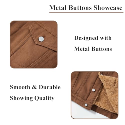 Image of Men's Denim Jacket Vintage-Inspired Jean Jacket with Multiple Pockets - Cotton Blend, Machine Washable