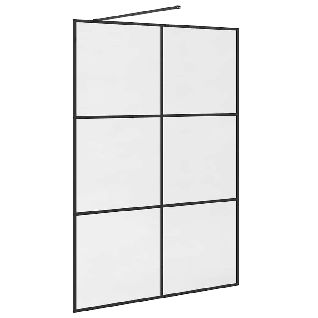 Mampara de ducha de cristal templado transparente, 140 x 195 cm, marco de aluminio de seguridad de 5 mm, perfil ajustable Walk In para renovación