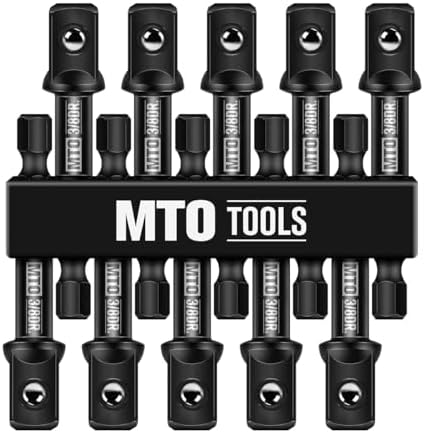 MTO 3/8-Inch Drive Impact Socket Adapter Set 10PCS, 1/4