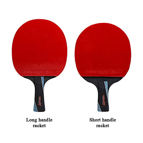 Andoer Raquete de pingue-pongue profissional Raquete de tênis de mesa com alça curta Ping Pong Bat R