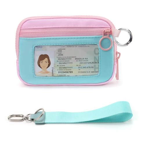 Image of The Iris Wallet Zipper Mini Coin Purse Keychain ID Holder Wallet