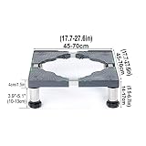 MYRDBT Podstawa stojaka na pralkę, 25 cm podwyższający stojak na lodówkę do zmywarki regulowana długość/szerokość 45-70 cm podstawa stojaka na lodówkę odporny na wilgoć wspornik do pojemnika na