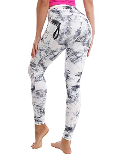 BUBBLELIME Pantalones de yoga de cintura alta para mujer, con bolsillos laterales, para entrenamiento, correr, capris y control de barriga, elástico en 4 direcciones - - XS-66 cm tiro Cover