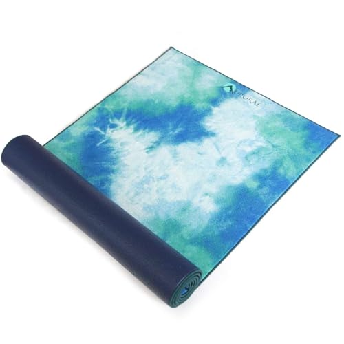 AURORAE Synergy 2in1 Hot Yoga Mat with integrated Non Slip Microfiber Towel. No Slipping No Bunching/Odor Patent Protected, Machine Washable