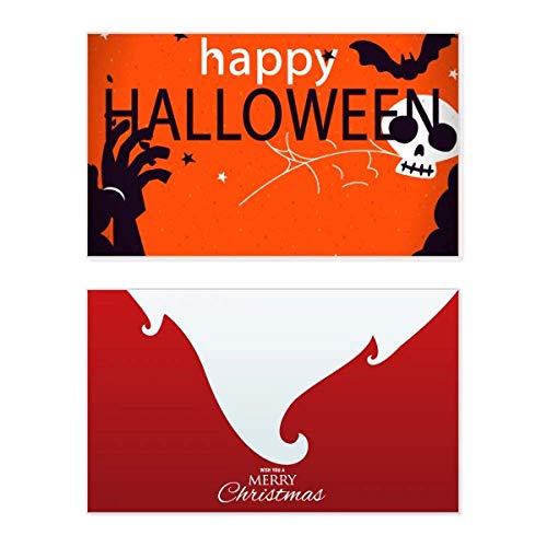 Carte de Noël vintage Red Happy Ghost ornement de fête rétro original
