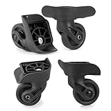 aiyraa 2 pares de ruedas de repuesto para maleta, ruedas de repuesto giratorias para equipaje, rueda de repuesto para maleta con 2 agujeros de tornillo, 8 tornillos y un destornillador W237