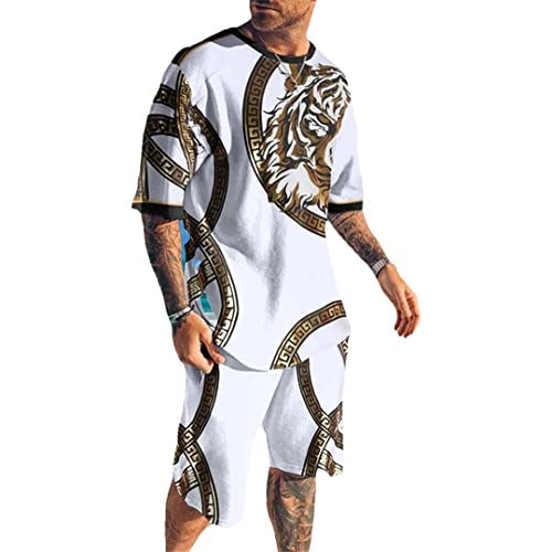 Ensemble t-shirt 3D homme et short idéal pour l'été en plein air