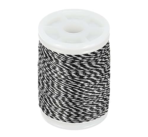 arrccholiy Archery Bow String Serving Thread 120yard(110m) for Compound Recurve Bow Tying Peep Sights Nocks, Black White