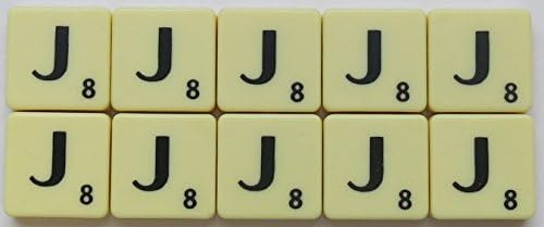 Flyingstart Ivory Letter Tiles Single Letters - Packs of 10 Ivory Plastic Tiles with Black Letters fits Scrabble game (Tile H)