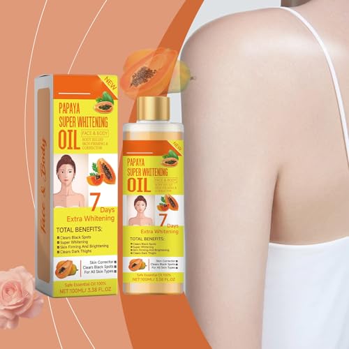 Aceite de papaya natural para reafirmar la piel y eliminar cicatrices (100 ml) Hkr367 (naranja, 3,8 x 3,8 x 11,9 cm)