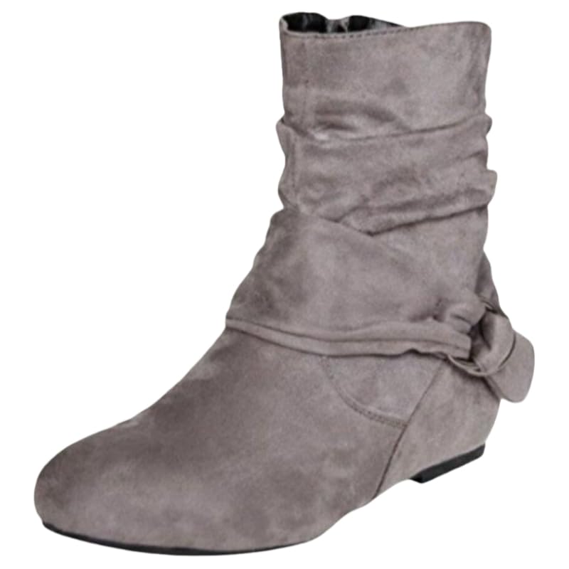 Womens fashionable ankle boots large size mid-calf length metal buckle decoration suitable for daily work in autumn and