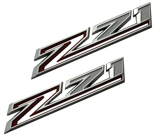 Image of 2 Pack 2019-2025 Z71 Emblem Decals Side Badges Compatible with Silverado Z71 Parts 84632695 (Chrome Red)