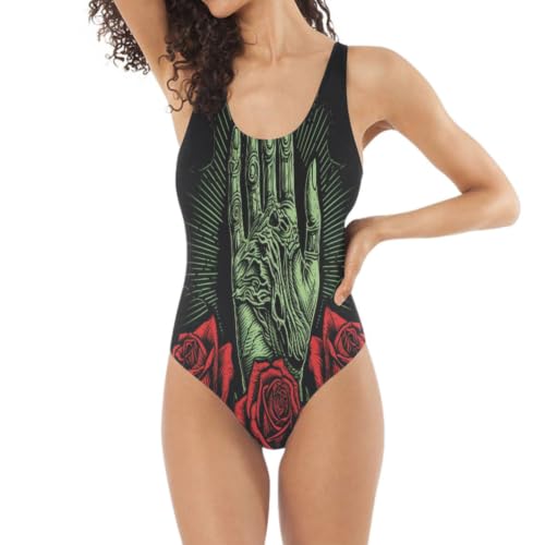 Maillot de bain femme vert gothique floral galbant et sexy