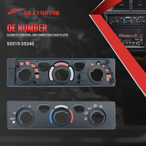 OKAY MOTOR Climate Control HVAC Cover Faceplate for 2001-2002 Toyota 4Runner 2001-2004 Toyota Tacoma 2.4L 2.7L 3.4L 55519-35340 5551935340